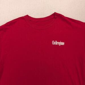 Civilregime Short Sleeve Crew Neck Graphic T Shirt Mens Size Large L Red